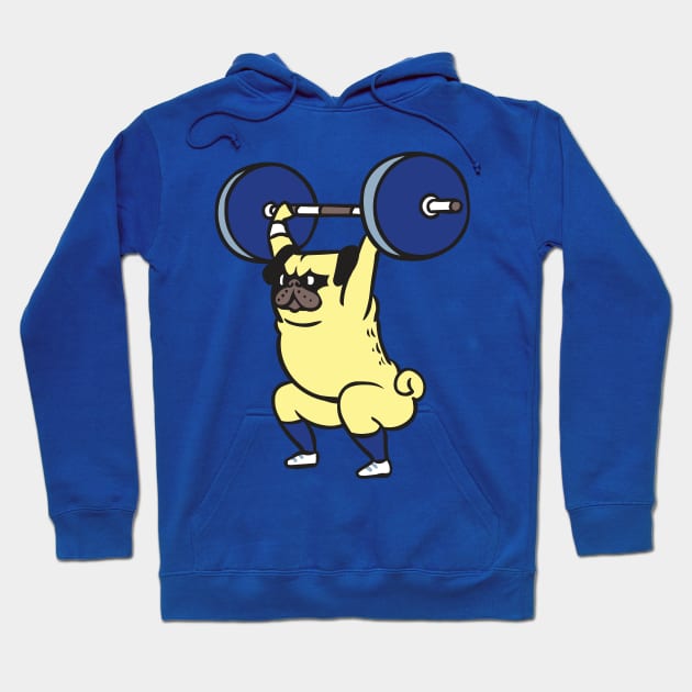 The snatch weightlifting Pug Hoodie by huebucket